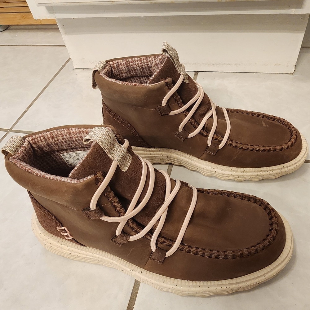 Hey Dude Brown Ankle Boots Leather